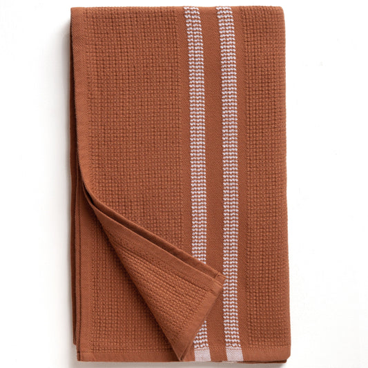 Organic Block Rib Bath Towel - Russet